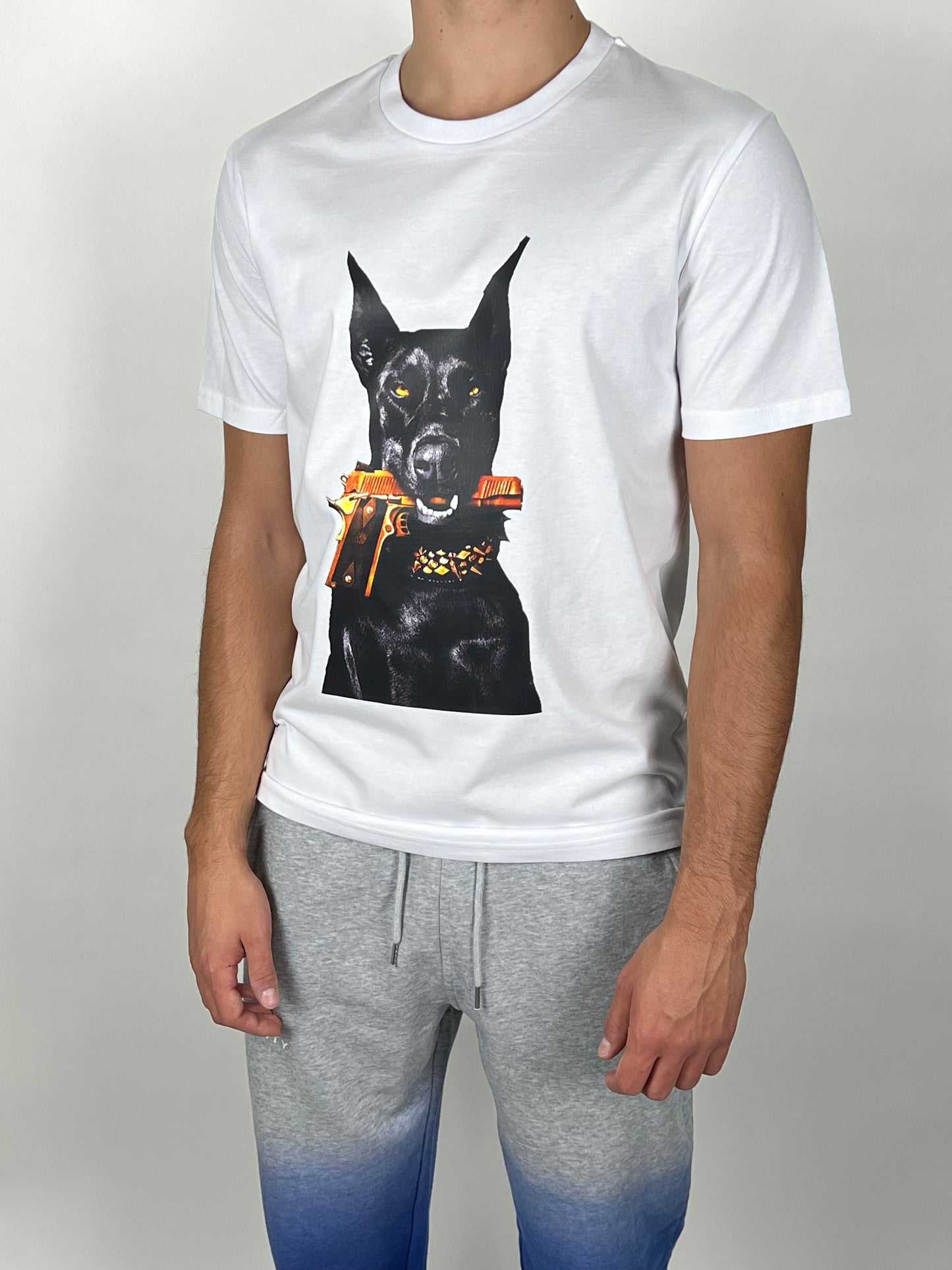 Tricou Doberman Alb