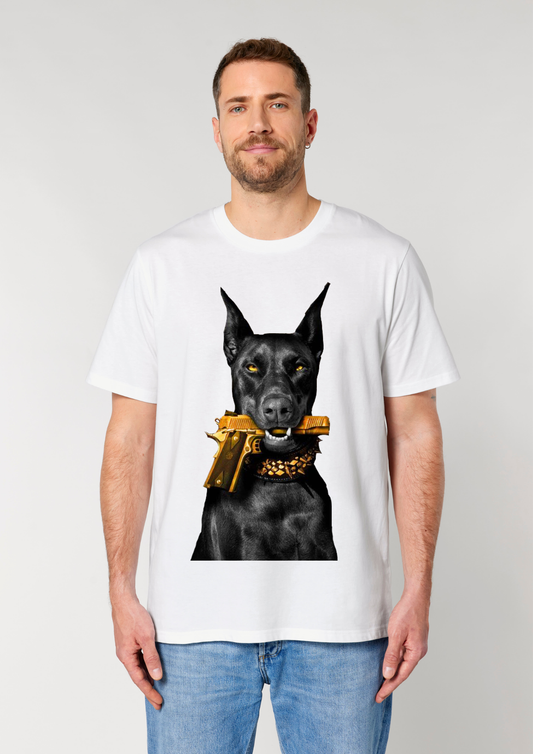 Tricou Doberman Alb